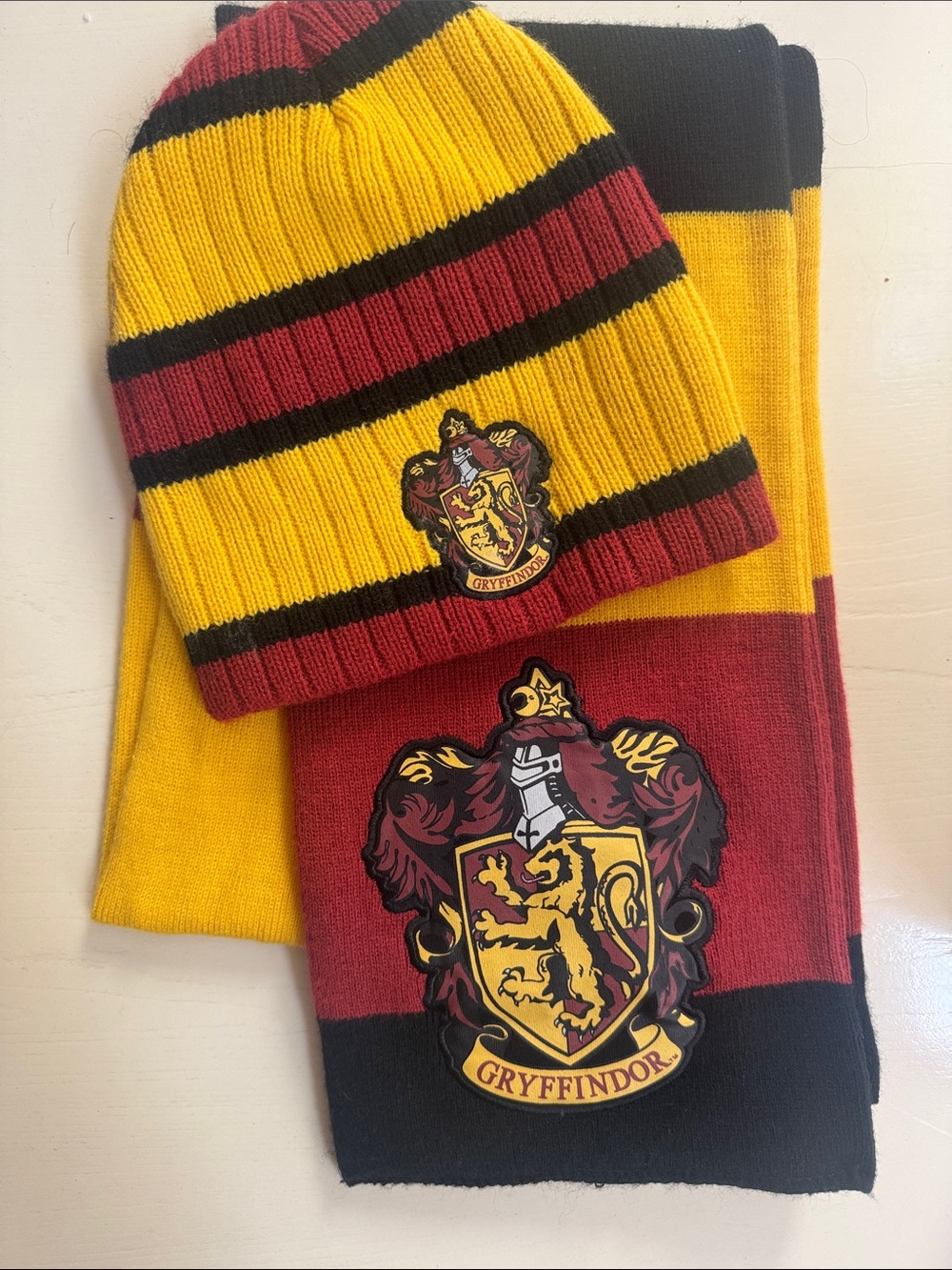 Gryffindor Kids Knit Beanie & Scarf Set - Red, Yellow, Black